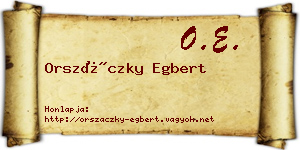 Orszáczky Egbert névjegykártya